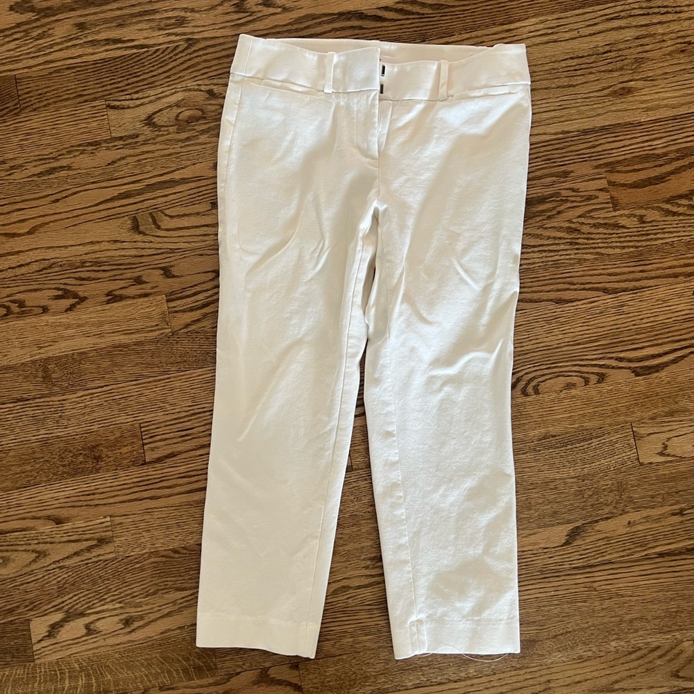 LOFT White Marisa Cropped Pants